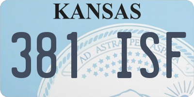 KS license plate 381ISF