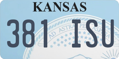 KS license plate 381ISU