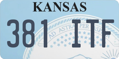 KS license plate 381ITF