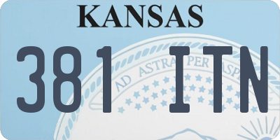 KS license plate 381ITN