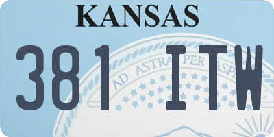 KS license plate 381ITW