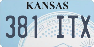 KS license plate 381ITX
