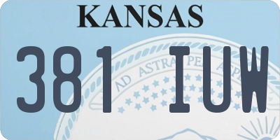 KS license plate 381IUW