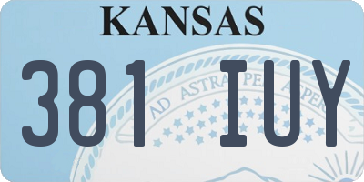 KS license plate 381IUY