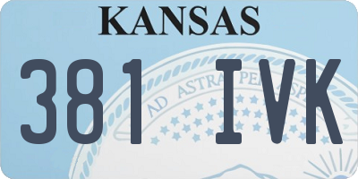 KS license plate 381IVK