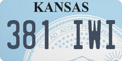 KS license plate 381IWI