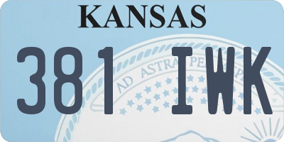 KS license plate 381IWK