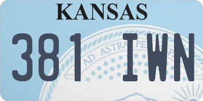 KS license plate 381IWN