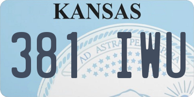 KS license plate 381IWU