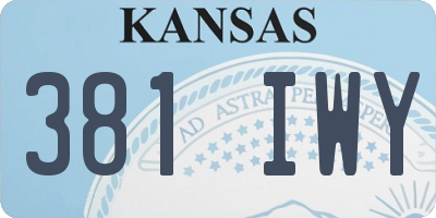 KS license plate 381IWY