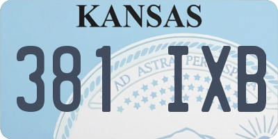 KS license plate 381IXB