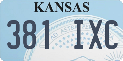 KS license plate 381IXC