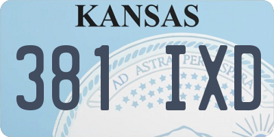 KS license plate 381IXD