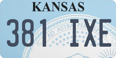 KS license plate 381IXE