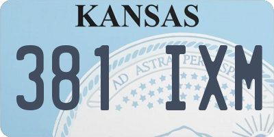 KS license plate 381IXM