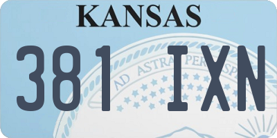 KS license plate 381IXN