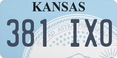 KS license plate 381IXO