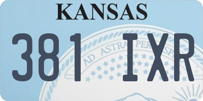 KS license plate 381IXR