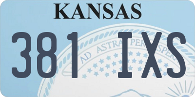 KS license plate 381IXS