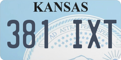 KS license plate 381IXT
