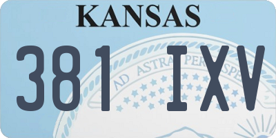 KS license plate 381IXV