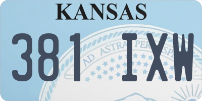KS license plate 381IXW