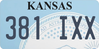 KS license plate 381IXX