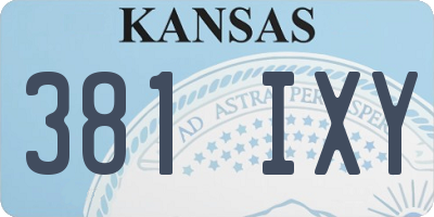 KS license plate 381IXY