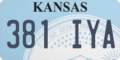 KS license plate 381IYA