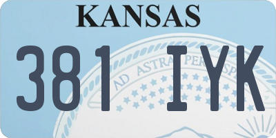 KS license plate 381IYK