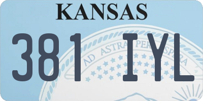 KS license plate 381IYL