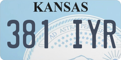 KS license plate 381IYR