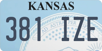 KS license plate 381IZE