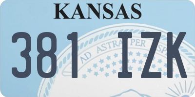 KS license plate 381IZK