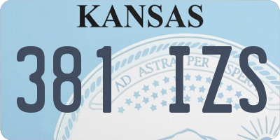 KS license plate 381IZS