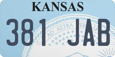 KS license plate 381JAB