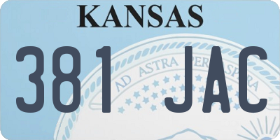 KS license plate 381JAC
