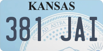 KS license plate 381JAI
