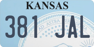 KS license plate 381JAL