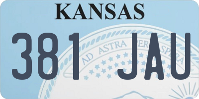 KS license plate 381JAU