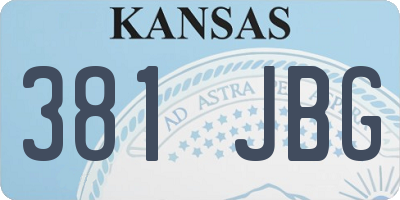 KS license plate 381JBG