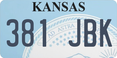 KS license plate 381JBK
