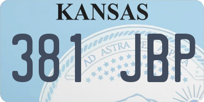 KS license plate 381JBP