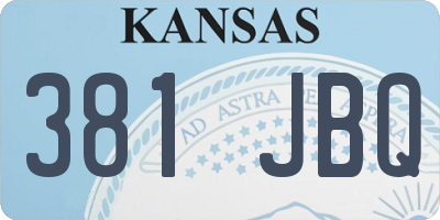 KS license plate 381JBQ