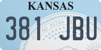 KS license plate 381JBU