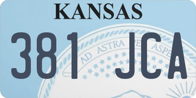 KS license plate 381JCA