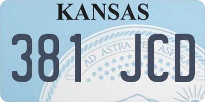 KS license plate 381JCD
