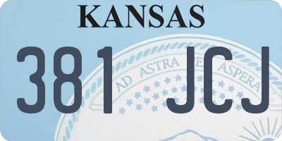 KS license plate 381JCJ