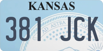 KS license plate 381JCK