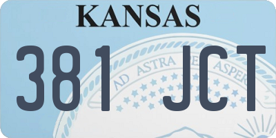 KS license plate 381JCT